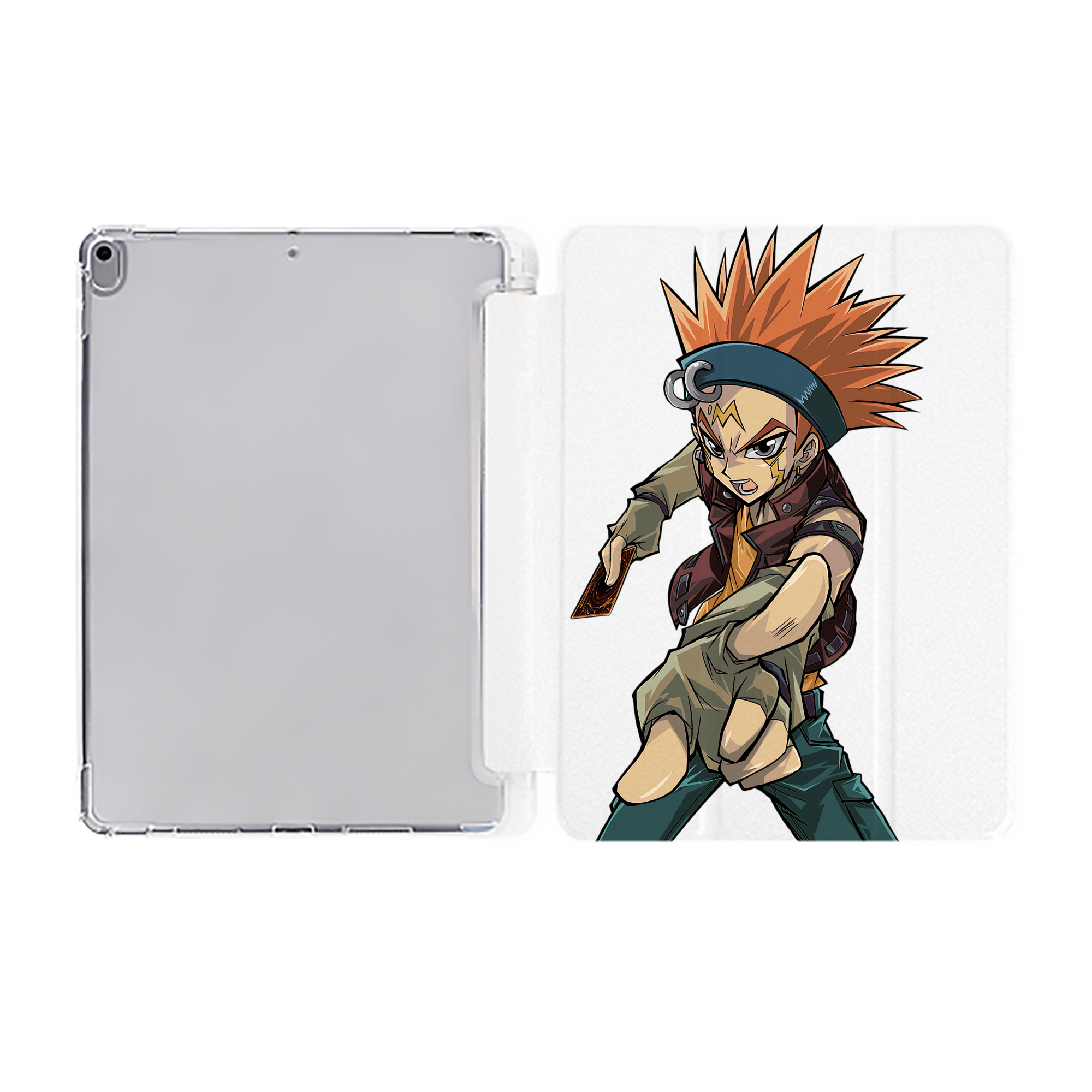 （画像用） 遊☆戯☆王 Yu-Gi-Oh! IPad ケース ペン収納付き 三つ折りスタンド PUレザー×シリコン 対応機種9.5/10.5/10.9インチ